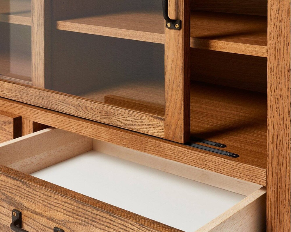 journal standard Furniture | Elverson Glass Cabinet with Drowers [2size] ����С����󥰥饹����ӥͥåȰ����դ�