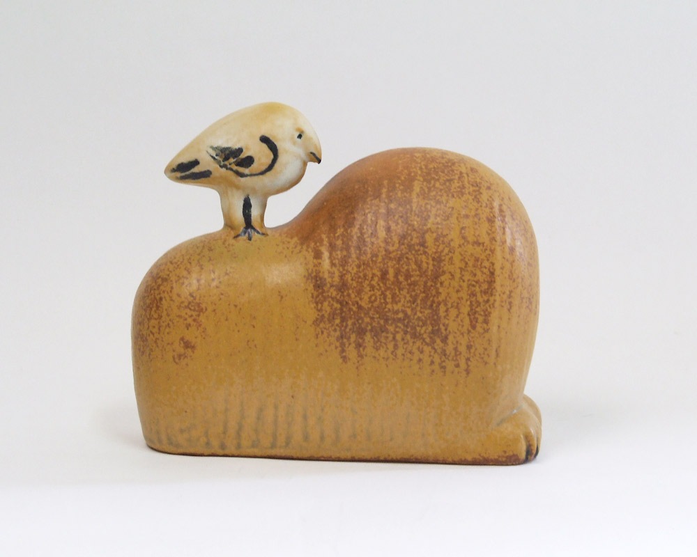 Lisa Larson | Lion with Bird �ꥵ���顼���� �饤���󥦥����С���