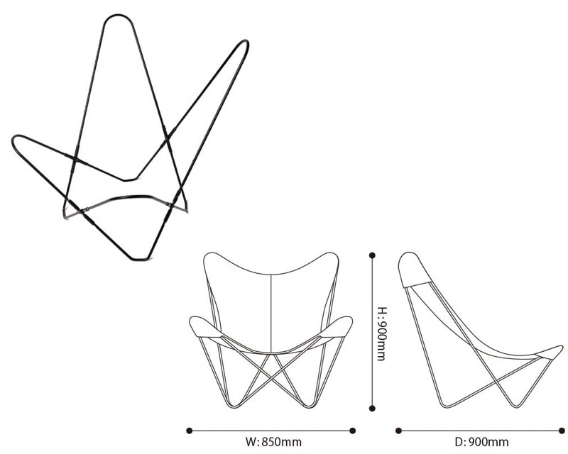 Cuero | BKF Butterfly Chair Pampa Black �ӡ��������� �Х��ե饤������ �ѥ�ѥ֥�å�