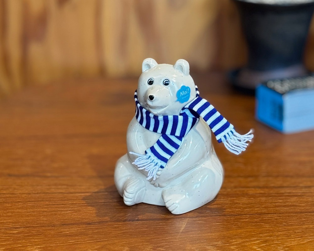 Plastep | Polar Bear Money Box with Muffler 2025 Ȣ  ܡޥե顼դ