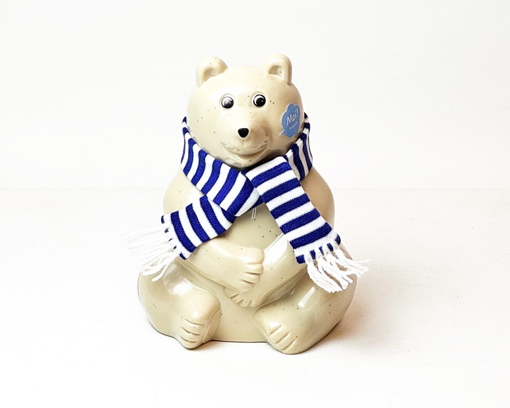 Plastep | Polar Bear Money Box with Muffler 2025 Ȣ  ܡޥե顼դ