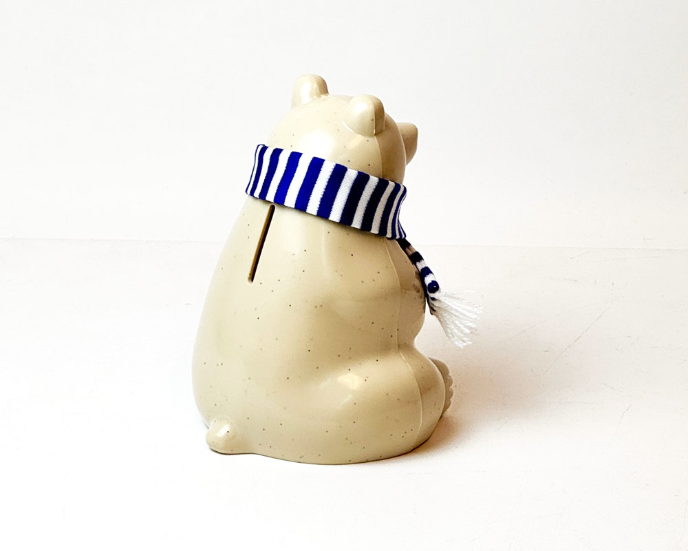 Plastep | Polar Bear Money Box with Muffler 2025 Ȣ  ܡޥե顼դ