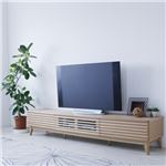 Office168厳選テレビ台 テレビボード 約幅203.5×奥行42.5×高さ38cm ナチュラル ルーバー 脚付き リビング ダイニング インテリア家具送料無料|テレビ台|オフィス・ホーム家具