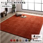  マイクロファイバー サンゴマイヤー こたつ敷き布団/ラグマット 【約200×250cm オレンジ】 防滑加工 ホットカーペット対応　送料無料|こたつ|オフィス・ホーム家具