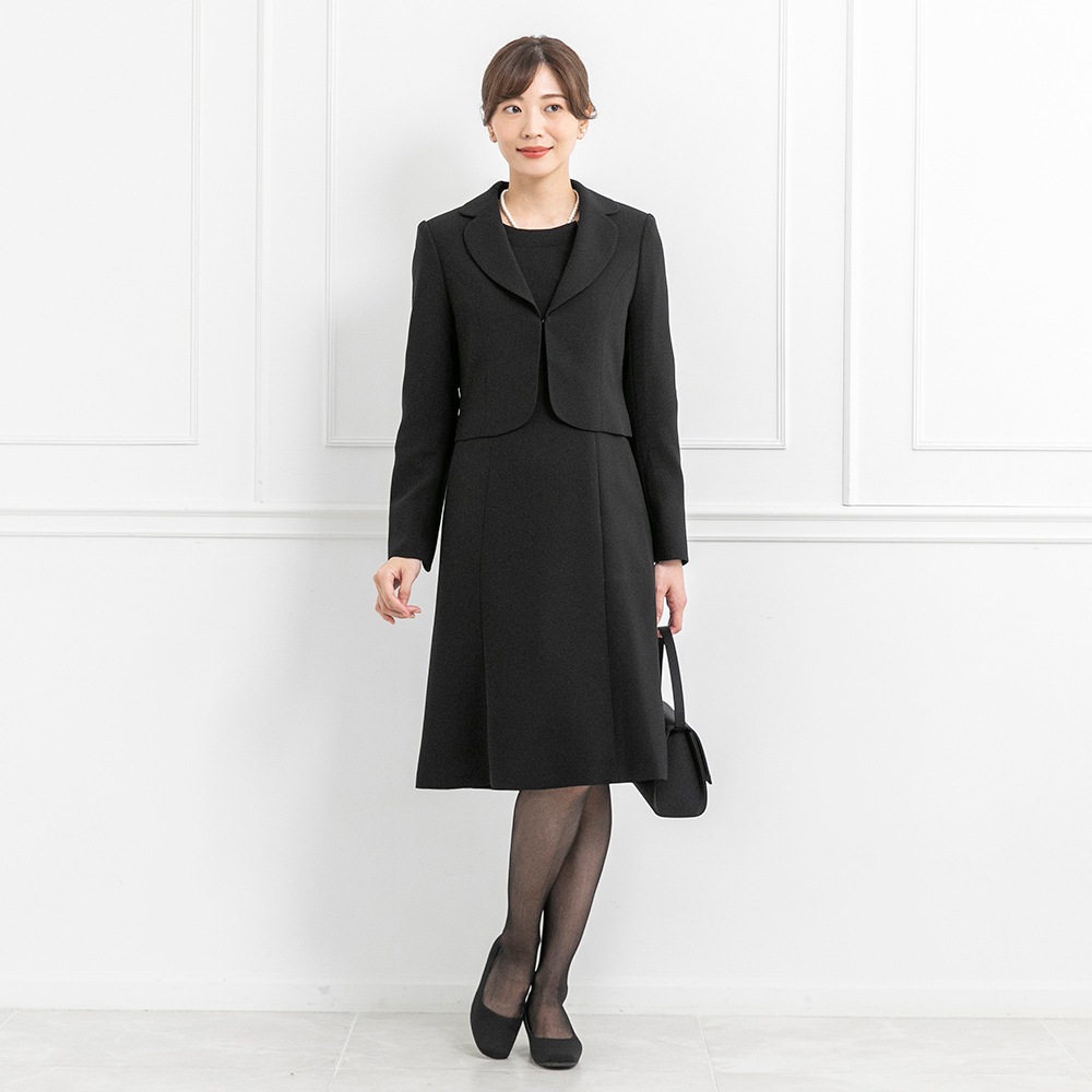 商品番号1003130]テーラードカラージャケット×前開きワンピース  