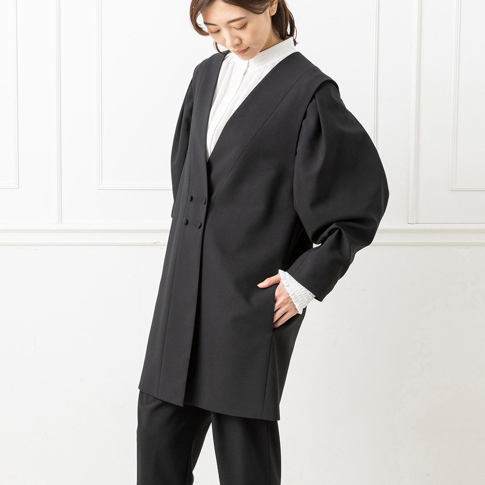 YOCO MORIMOTO 2002951］2WAYロングジャケット×タックパンツ |CARETTE