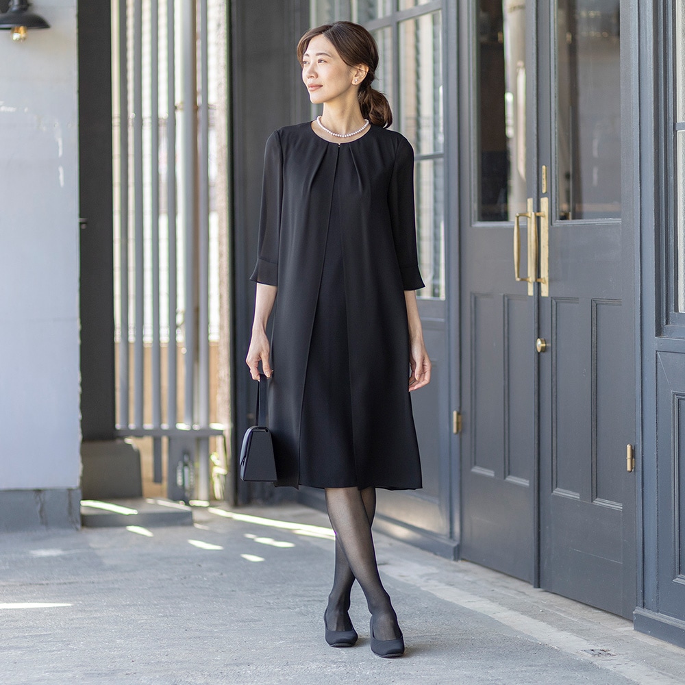 商品番号1001800] シフォンデザインの前開きワンピース |CARETTE