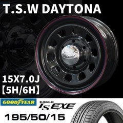 T.S.W DAYTONA 15X7.0J+20 5H/+35 6Hۡ+GOODYEAR LS EXE 195/50R15