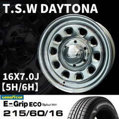 T.S.W DAYTONA 16X7.0J+355H/6H +GOODYEAR E-GRIP 215/60R16