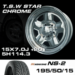 TSW STAR �������� 15X7.0J+20 5H114.3��NANKANG NS-2 195/50R15���ۥ�����������䥻�å�