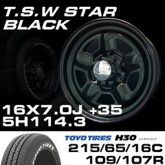 TSW STAR �֥�å� 16X7.0J+35 5H114.3��TOYO H30 �ۥ磻�ȥ쥿�� 215/65/16C 109/107R���ۥ�����������䥻�å�