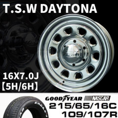 T.S.W DAYTONA16X7.0J+355H/6H +GOODYEAR NASCAR ۥ磻ȥ쥿 215/65/16C 109/107R