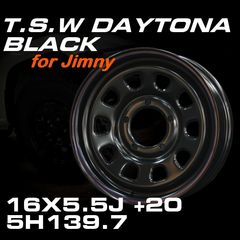 ����ˡ� TSW DAYTONA �֥�å� 16X5.5J+20 5H139.7���ۥ�����4�ܥ��å� for Jimny 