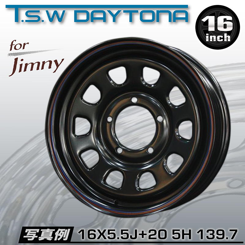 ˡ T.S.W DAYTONA BLACK for Jimny 16x5.5J +20/-18 5H 139.7