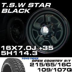 TSW STAR �֥�å� 16X7.0J+35 5H114.3��TOYO OPEN COUNTRY R/T �ۥ磻�ȥ쥿�� 215/65/16C���ۥ�����������䥻�å�