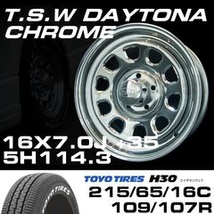 TSW DAYTONA �������� 16X7.0J+35 5H114.3��TOYO H30 �ۥ磻�ȥ쥿�� 215/65/16C 109/107R���ۥ�����������䥻�å�
