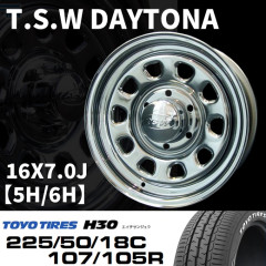 TSW DAYTONA 16X7J+35 5H/6H TOYO H30 215/65R16C