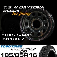 ����ˡ� TSW DAYTONA �֥�å� 16X5.5J+20��TOYO OPEN COUNTRY R/T 185/85R16���ۥ�����& �����䥻�å�