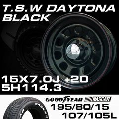 TSW DAYTONA �֥�å� 15X7.0J+20 5H114.3��GOODYEAR NASCAR �ۥ磻�ȥ쥿�� 195/80R15���ۥ�����������䥻�å�