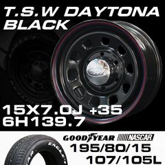 TSW DAYTONA �֥�å� 15X7.0J+35 6H139.7��GOODYEAR NASCAR �ۥ磻�ȥ쥿�� 195/80R15���ۥ�����������䥻�å�