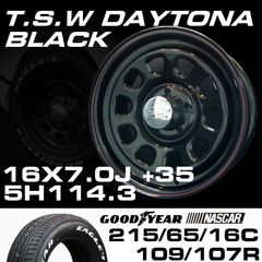 TSW DAYTONA �֥�å� 16X7.0J+35 5H114.3��GOODYEAR NASCAR �ۥ磻�ȥ쥿�� 215/65R16C 109/107R���ۥ�����������䥻�å�