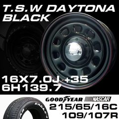 TSW DAYTONA �֥�å� 16X7.0J+35 6H139.7��GOODYEAR NASCAR �ۥ磻�ȥ쥿�� 215/65R16C 109/107R���ۥ�����������䥻�å�