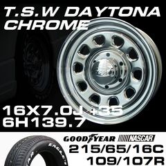 TSW DAYTONA �������� 16X7.0J+35 6H139.7��GOODYEAR NASCAR �ۥ磻�ȥ쥿�� 215/65R16C 109/107R���ۥ�����������䥻�å�