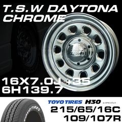 TSW DAYTONA �������� 16X7.0J+35 6H139.7��TOYO H30 �ۥ磻�ȥ쥿�� 215/65/16C 109/107R���ۥ�����������䥻�å�