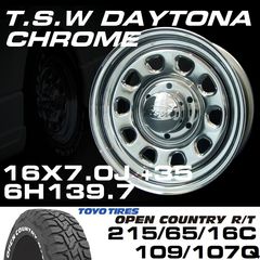 TSW DAYTONA �������� 16X7.0J+35 6H139.7��TOYO OPEN COUNTRY R/T �ۥ磻�ȥ쥿�� 215/65/16C���ۥ�����������䥻�å�