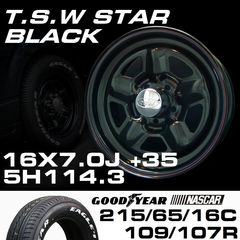 TSW STAR �֥�å� 16X7.0J+35 5H114.3��GOODYEAR NASCAR �ۥ磻�ȥ쥿�� 215/65R16C 109/107R���ۥ�����������䥻�å�