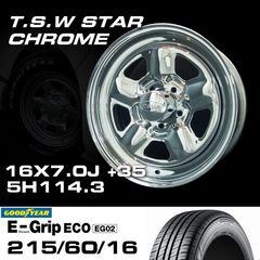 TSW STAR �������� 16X7.0J+35 5H114.3��GOODYEAR E-GRIP ECO EG02 215/60R16���ۥ�����������䥻�å�