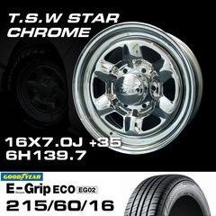 TSW STAR �������� 16X7.0J+35 6H139.7��GOODYEAR E-GRIP ECO EG02 215/60R16���ۥ�����������䥻�å�