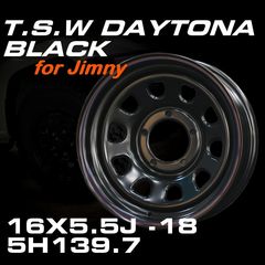 ����ˡ� TSW DAYTONA �֥�å� 16X5.5J-18 5H139.7���ۥ�����4�ܥ��å� for Jimny 