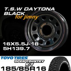 ����ˡ� TSW DAYTONA �֥�å� 16X5.5J-18��TOYO OPEN COUNTRY R/T 185/85R16���ۥ�����& �����䥻�å�