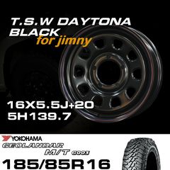 ����ˡ� TSW DAYTONA �֥�å� 16X5.5J-18��YOKOHAMA GEOLANDAR M/T G003��185/85R16���ۥ�����& �����䥻�å�