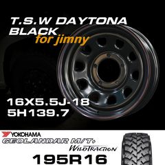 ����ˡ� TSW DAYTONA �֥�å� 16X5.5J-18��GEOLANDAR M/T+ 195R16 �ۥ�����������䥻�å�