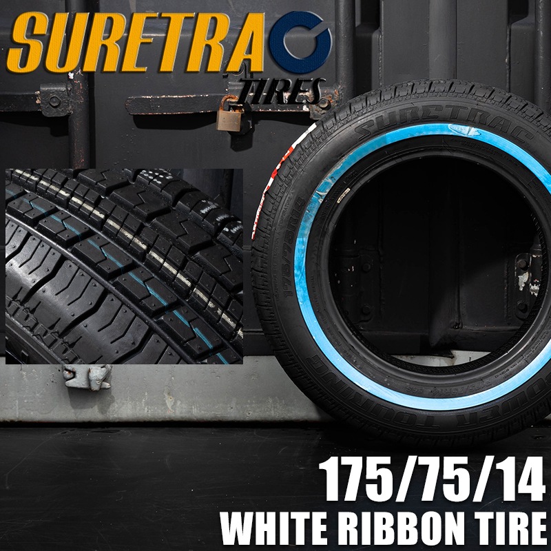 SURE TRAC POWER TOURING 175/75R14 ホワイトリボンタイヤ 1本