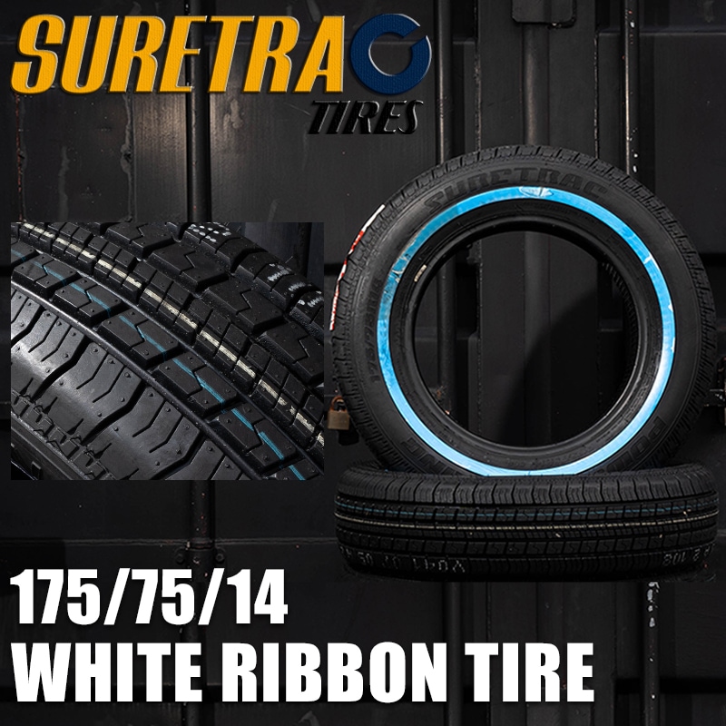 SURE TRAC POWER TOURING 175/75R14 ホワイトリボンタイヤ 2本