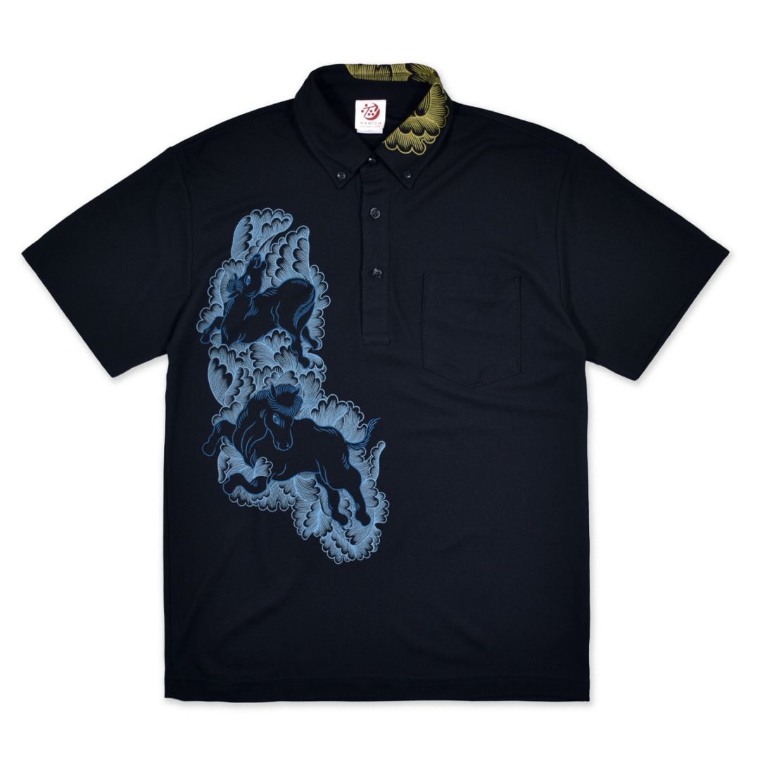和柄Tシャツ】疾風鳳凰/ネイビー