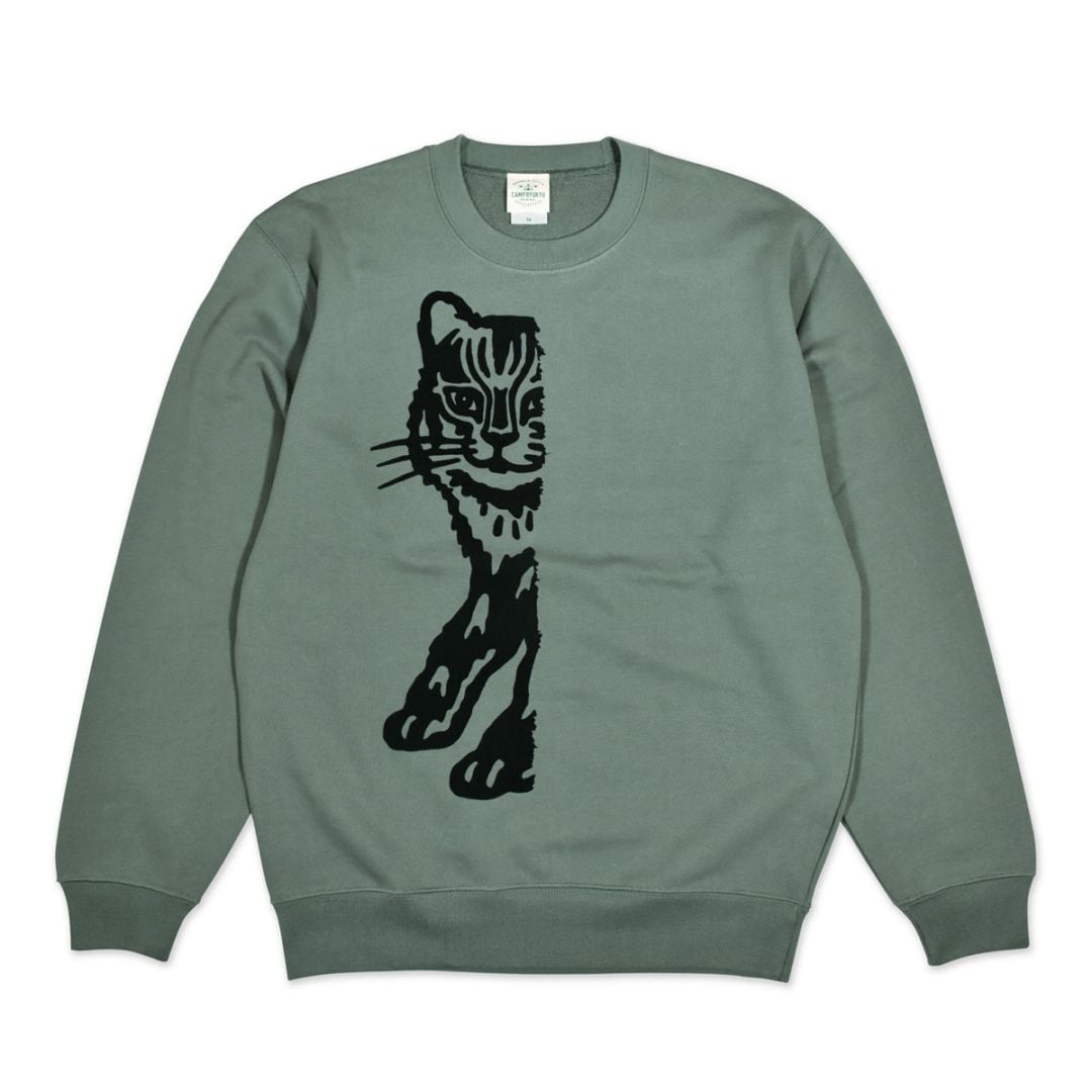 フリーダム山猫スウェット/ストーングリーン
