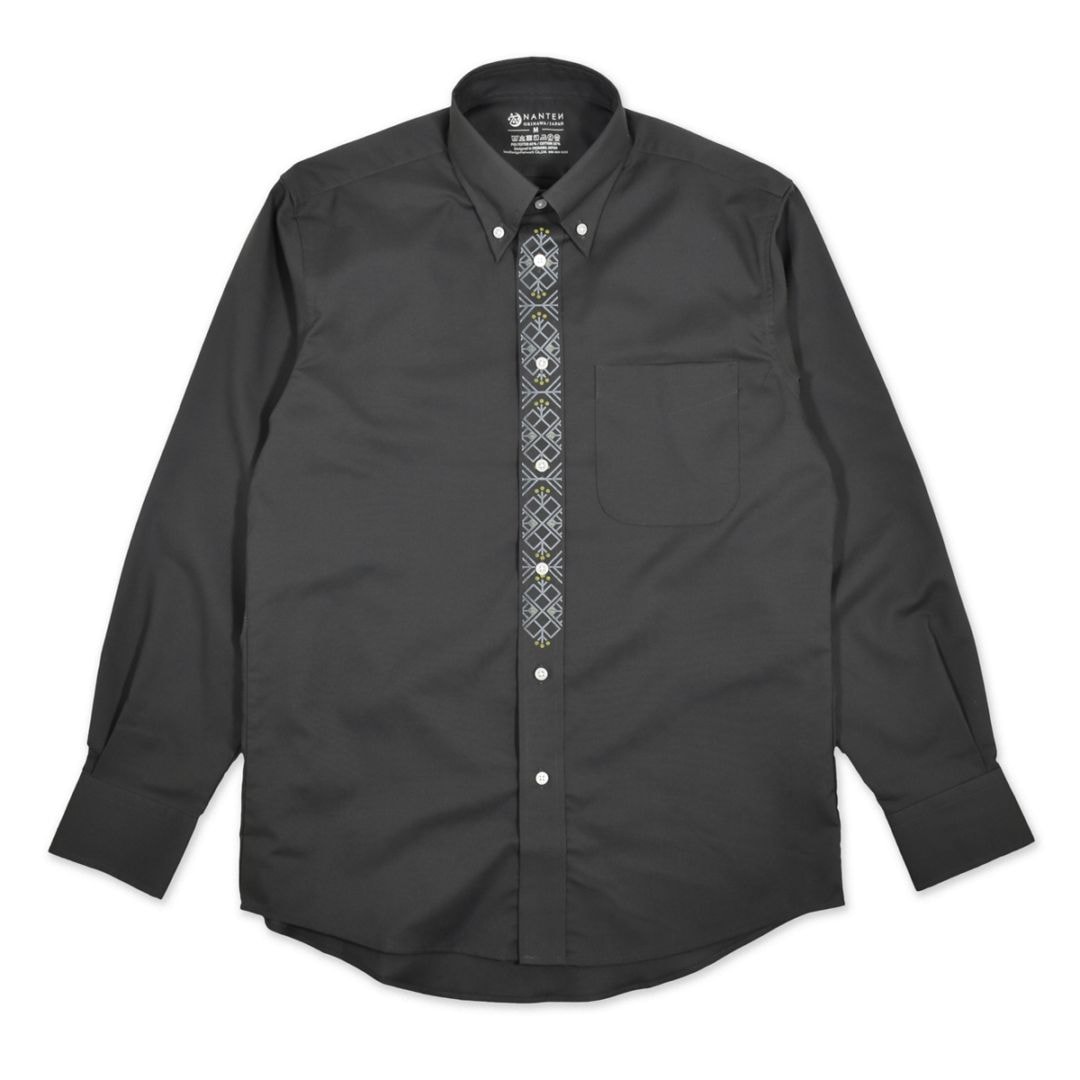 リニアハイビ長袖ビズシャツ/チャコール