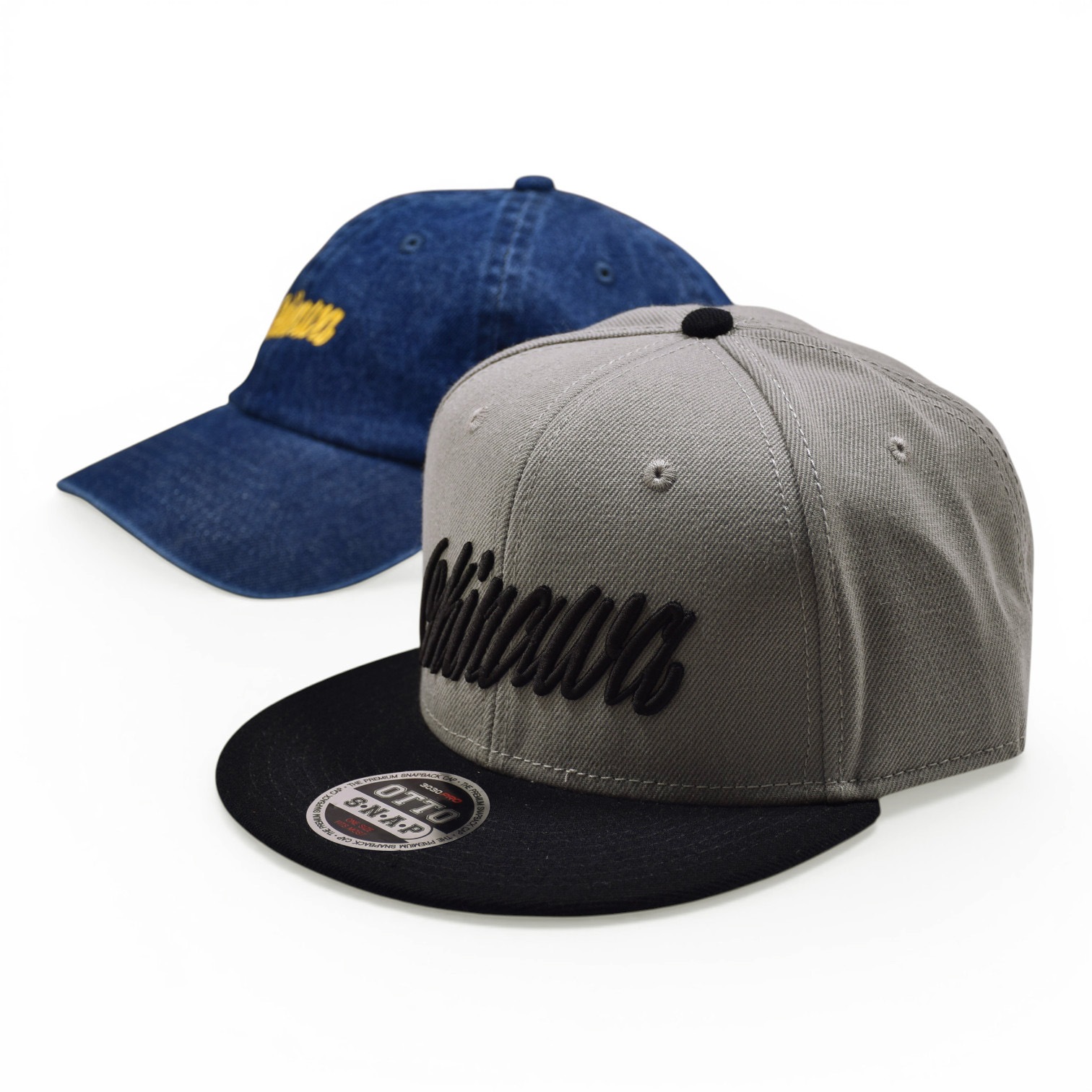 沖縄】ビッグスクリプトロゴCAP/ヘザーグレー【刺繍キャップ】