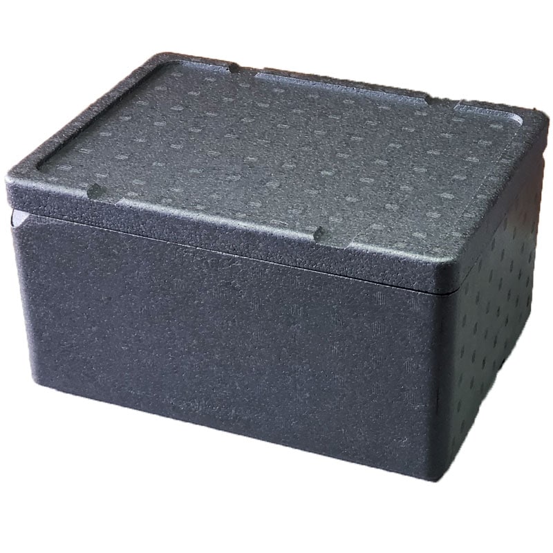 発砲スチロール 箱 黒 本体とフタのセット 34×25×18cm メダカの