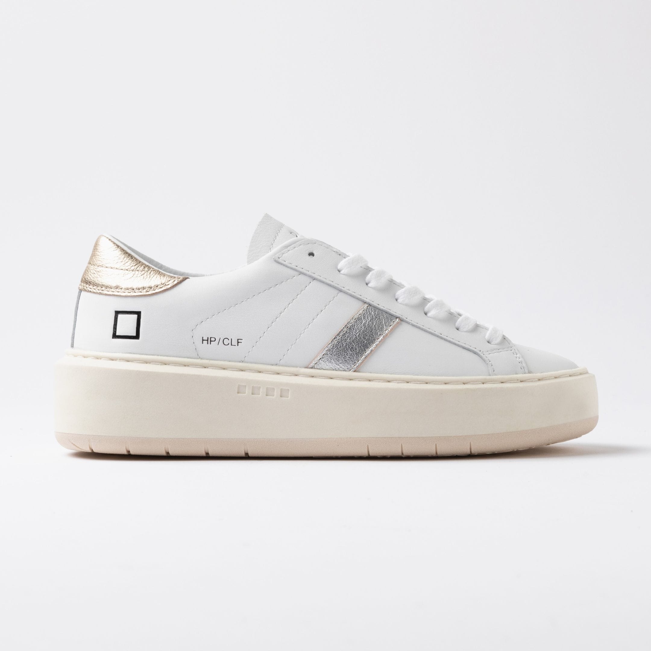 HILL LOW PLATFORM CALF WHITE-LAMINATED