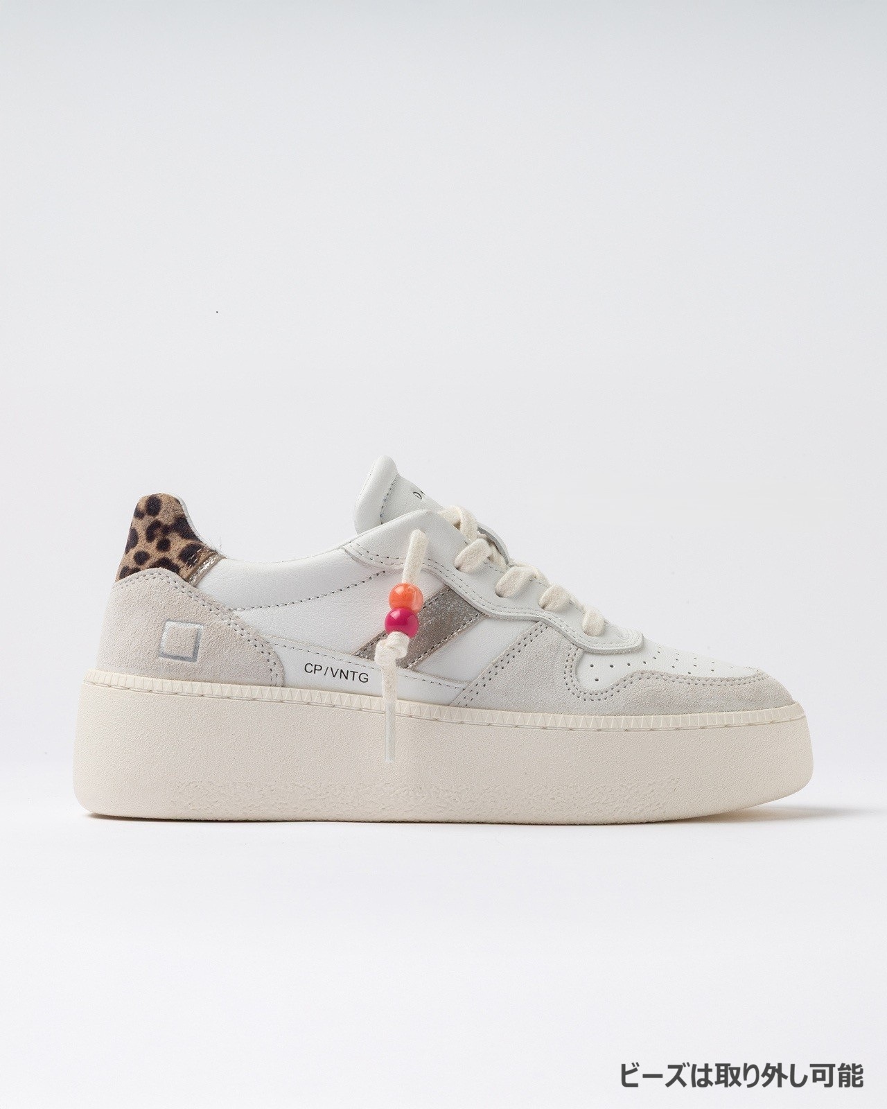 COURT PLATFORM VINTAGE CALF WHITE-LEOPARD