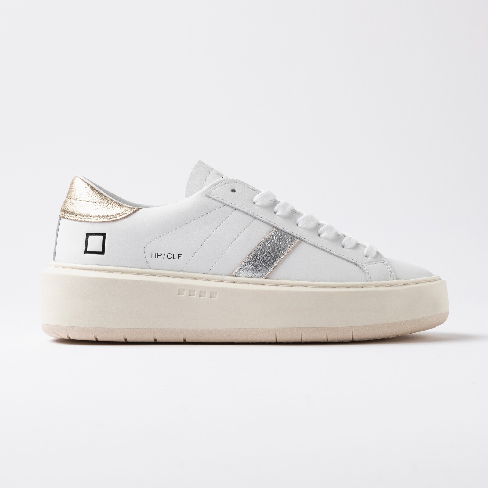 HILL LOW PLATFORM CALF WHITE-LAMINATED