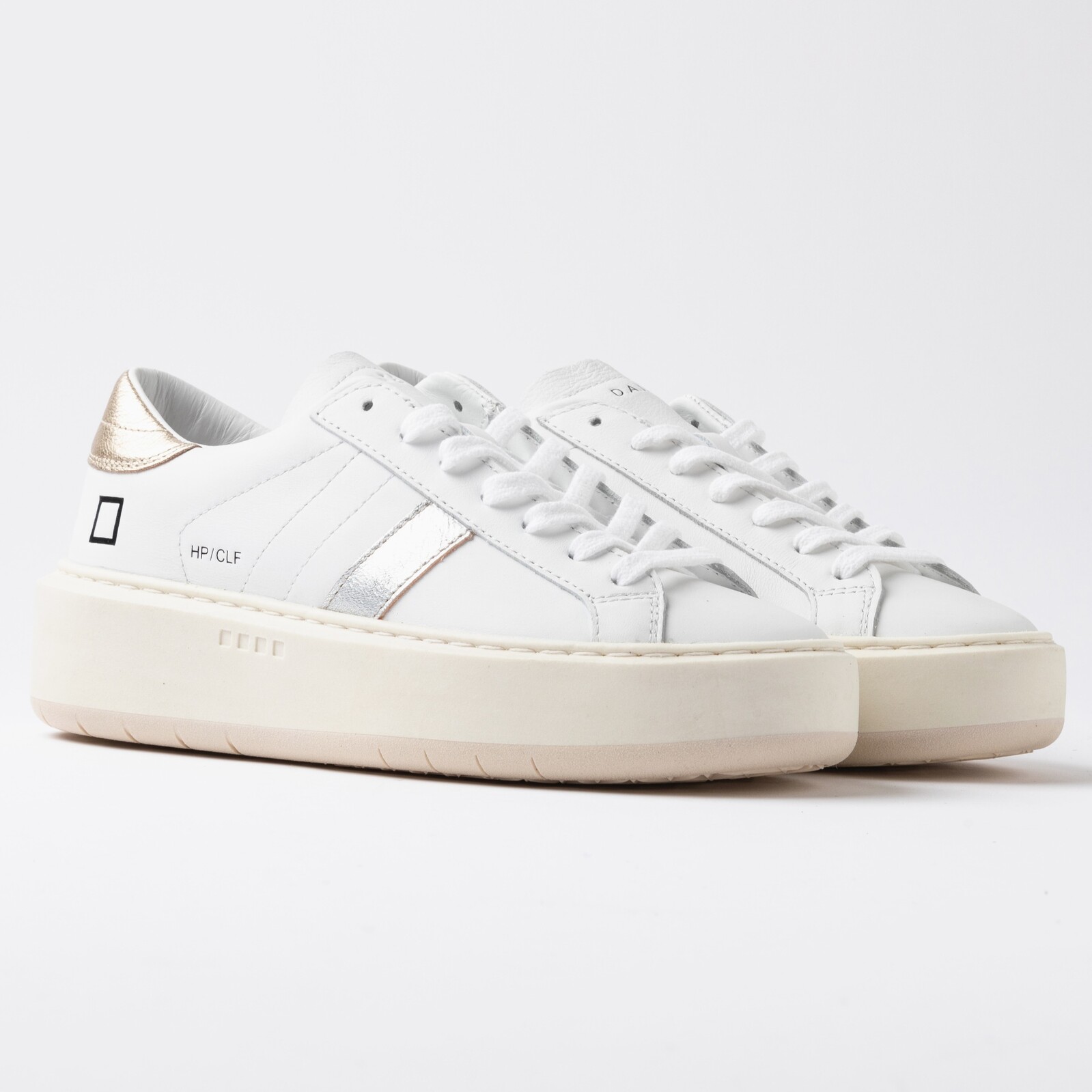 HILL LOW PLATFORM CALF WHITE-LAMINATED