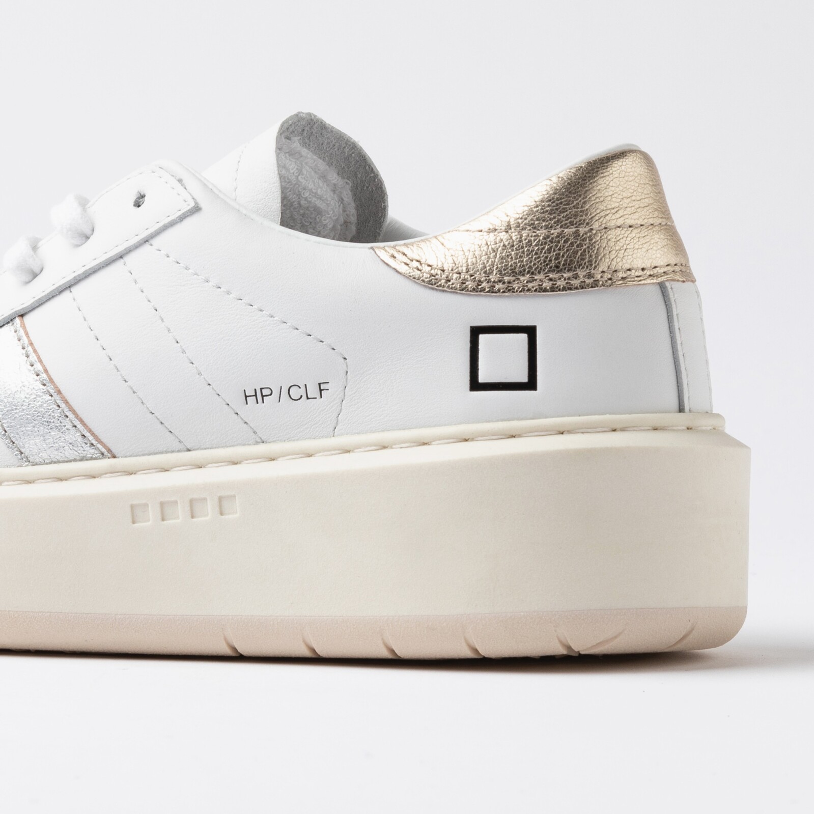 HILL LOW PLATFORM CALF WHITE-LAMINATED