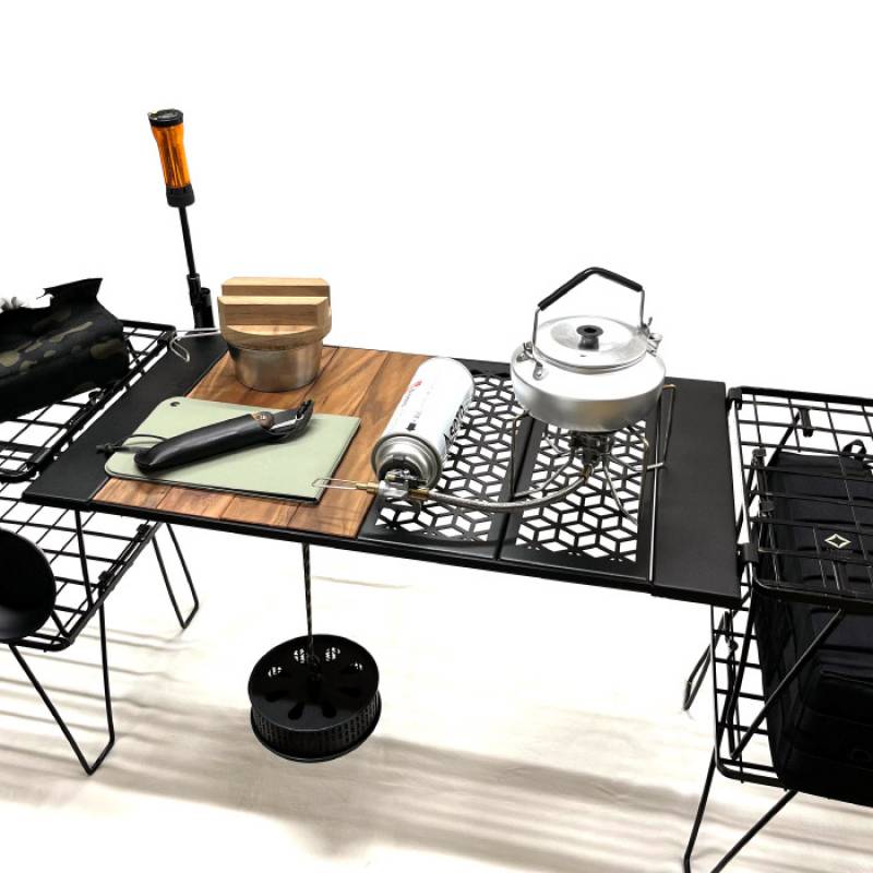 CAMP GEEKS キャンプギークス Bridge-top セット Bridge-top＞オークブラック×レーザー天板 | CAMP GEEKS