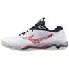 Mizuno ミズノ WAVE STEALTH 6 ウエーブステルス６ ハンドボール シューズ 2024年秋冬 屋内 2E相当 ホワイト×レッド×ブラック X1GA243021|ハンドボール|その他競
